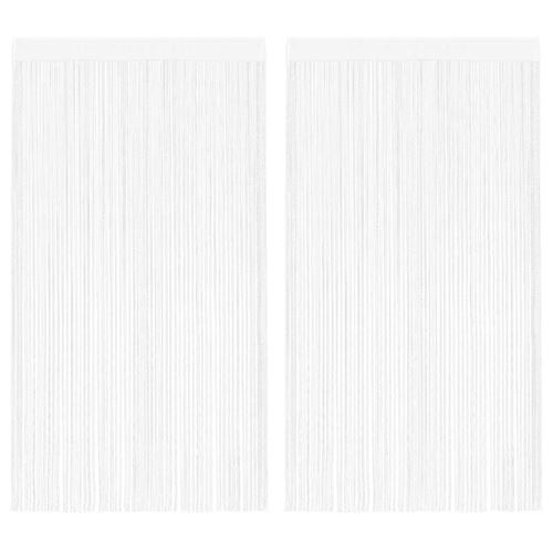 vidaXL Rideau en fils 2 pcs 100 x 250 cm Blanc