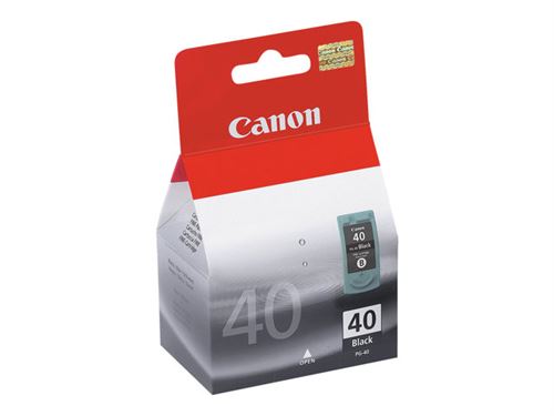 Canon PG-40 - Noir - original - blister - réservoir d'encre - pour FAX JX210; PIXMA iP1800, iP1900, iP2600, MP140, MP190, MP210, MP220, MP470, MX300, MX310