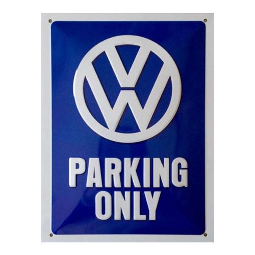 Volkswagen logo parking only garage décoration - 20 x 15 cm