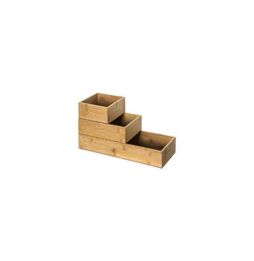 Set de 3 organisateurs coulissants - Bambou
