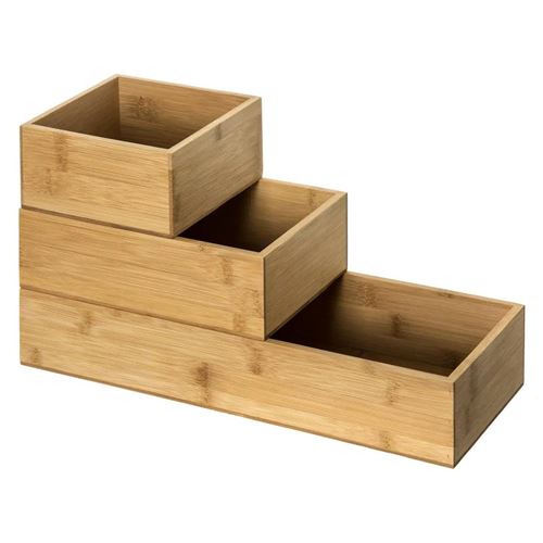 Set de 3 organisateurs coulissants - Bambou