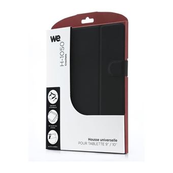 WE H-1050 - Coque de protection pour tablette - avec crochet - noir - 9" - 10"