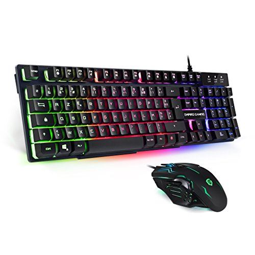 EMPIRE GAMING Pack clavier et souris Gamer Empire K800 Clavier RGB touches semi-mécaniques /Souris Gamer ambidextre 6 boutons 24