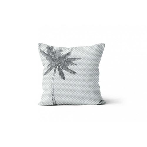 Coussin déco déhoussable 40x40 cm PALMIER gris, par Soleil d'ocre