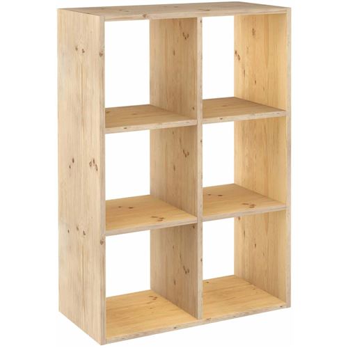 Astigarraga - Étagère cubes en bois brut Dinamic 6 cases