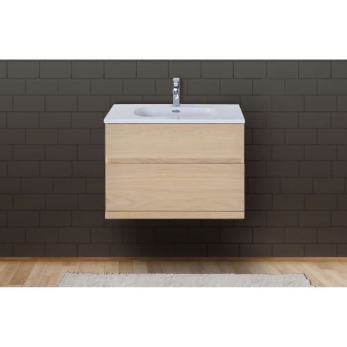 Meuble Salle De Bain 80 Cm à Suspendre Chêne Enio