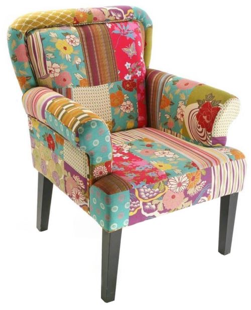Versa - Fauteuil moelleux Patchwork bohème