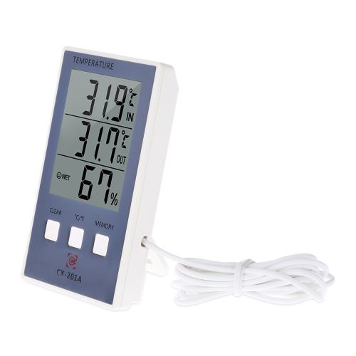 Thermomètre hygromètre intérieur Extérieur numérique,Compteur Humidité Température Temps Sans fil , LCD ° C / ° F Max Min Value Haute Précision