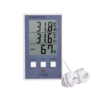 Thermomètre intérieur/extérieur sans fil numérique LCD hygromètre ℃/℉  température humidité mètre avec émetteur d'affichage de valeur Max Min 