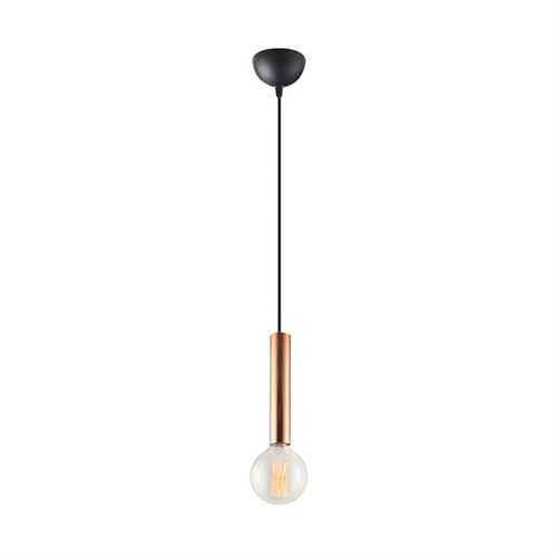 HOMEMANIA Lampe à Suspension Tubo Chandelier - de Plafond - Noir, Or en Métal, 16 x 16 x 120 cm, 1 x E27, 40W