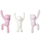 Umbra - Patère bonhomme Buddy (Lot de 3) Rose - Blanc - Rose clair