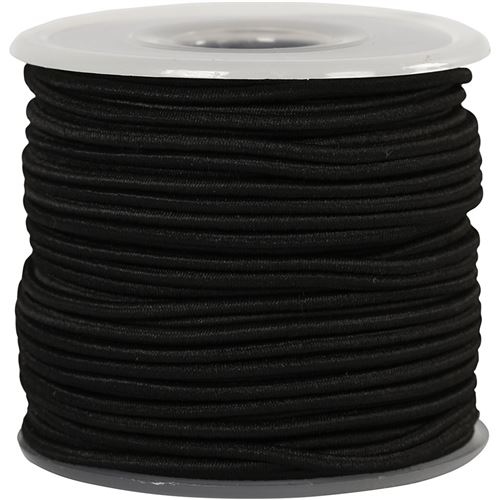Creotime élastique 25 m 2 mm noir
