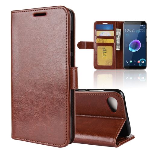 Etui en PU de couleur marron pour votre HTC Desire 12