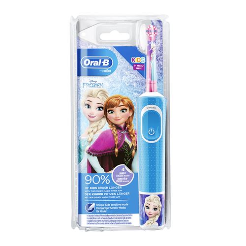 Brosse à dents électrique d’enfant Oral-B Frozen à partir 3 ans, 7600 rpm IPX7 ,2 Modes Sonique ,223*114*83 mm -Bleu