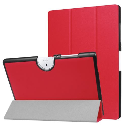 Etui en PU protecteur de stand en trois volets rouge pour votre Acer Iconia one 10 B3-A40