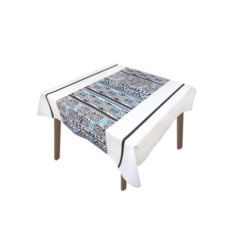 Nappe anti-tâches carrée 180x180 cm WAX bleu, par Soleil d'ocre