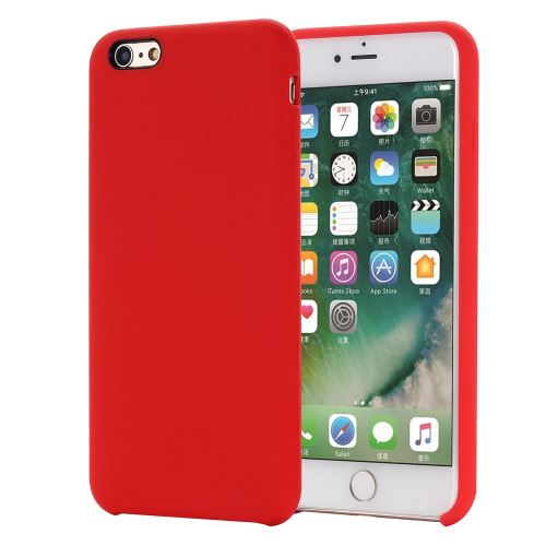 Coque en silicone liquide enroulé sur les bords rouge pour votre Apple iPhone 6s/6