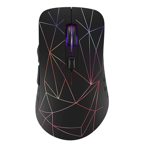 Souris de jeu sans fil 2.4G Bluetooth Dual Mode Gaming 1600DPI rétro-éclairé pour ordinateur portable PC - Multicolore