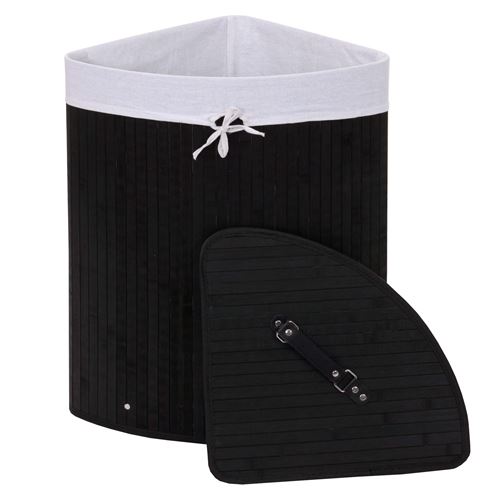 Corbeille à linge d'angle MENDLER HWC-C21, 61x48x35cm, 50l noir