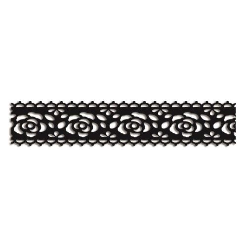 Toga ruban adhésif - dentelle - fleur noire - 3 m mt139