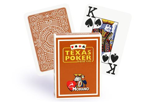 Modiano Marron Cartes Texas Poker 100% Plastique (Marron) - Image 3