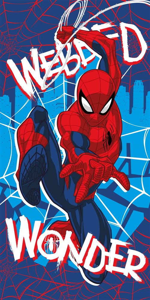 Marvel Serviette de bain Spider-Man bleu 70 x 140 cm