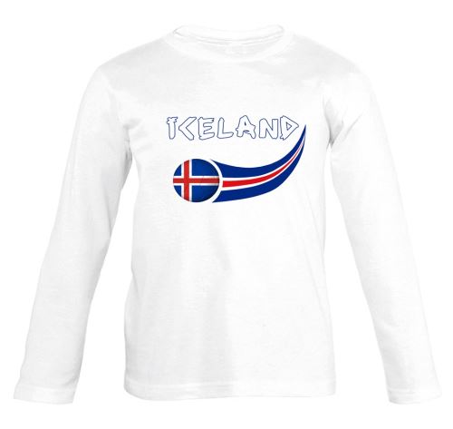 Supportershop Islande manches longues Enfant T-Shirt, Blanc, FR : (Taille Fabricant : 6 Ans)