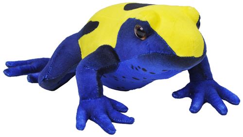 Wild Republic grenouille en peluche junior 38 cm en peluche bleu/jaune/noir