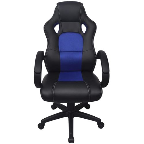 vidaXL Bureaustoel directie racemodel blauw kunstleer