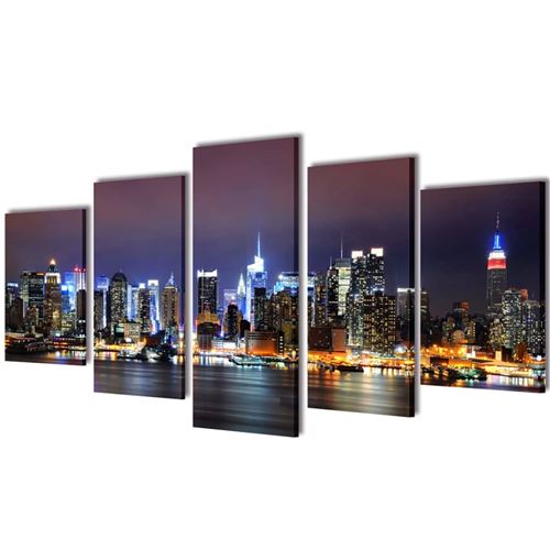 Canvasdoeken kleurrijke New York skyline 200 x 100 cm
