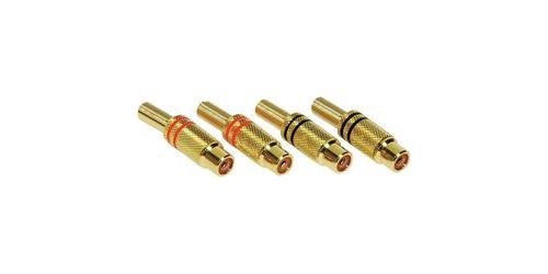 Lot de 4 fiches femelles RCA Paccs dorées