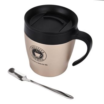 7€39 sur Tasse à café Mug isotherme en acier inoxydable Doré