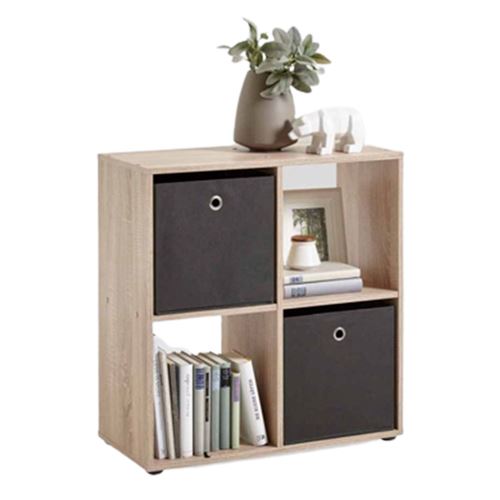 Fmd Beige Étagère 4 Cases Design "Gaman" 70Cm Chêne