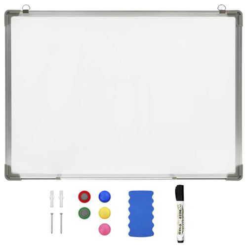 Lavagna Magnetica Bianca Cancellabile A Secco 70x50 Cm Acciaio - Vidaxl