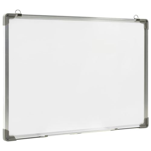 HOMCOM Tableau blanc magnétique cadre aluminium 60 x 45 cm avec feutres,  effaceur et aimants