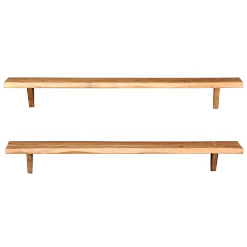 vidaXL Wandschappen 2 st 120x20x16 cm massief acaciahout