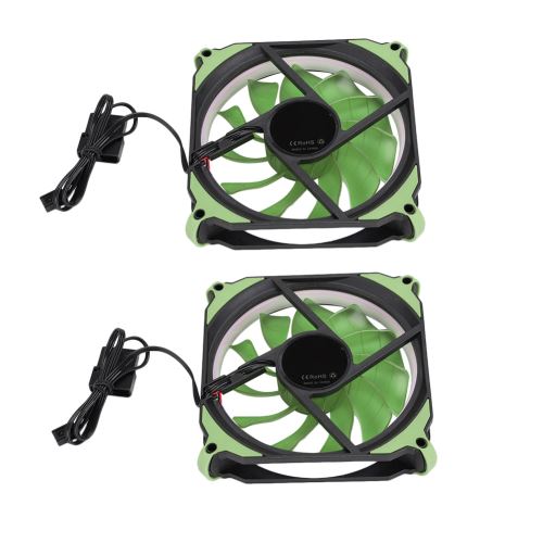 Ventilateur de refroidissement d'ouverture de boîtier d'ordinateur 2pcs 12V Vert