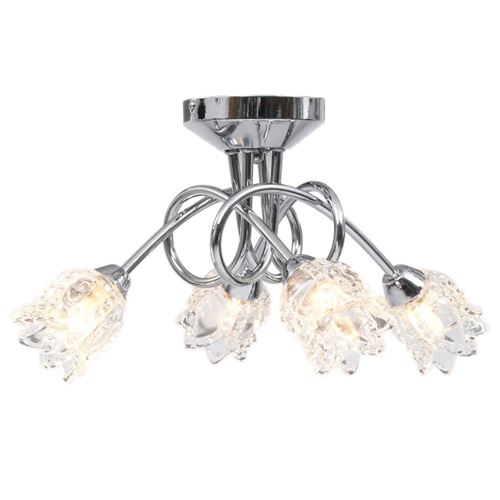 vidaXL Plafonnier avec abat-jours en verre fleur pour 4 ampoules G9