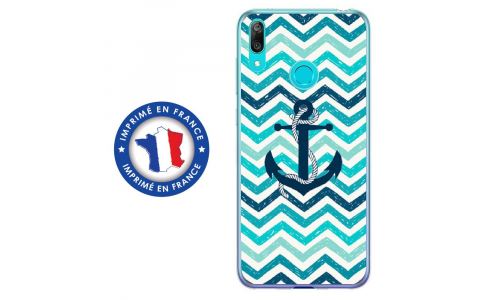 Coque souple pour Huawei Y7 (2019) avec impression Motifs ancre