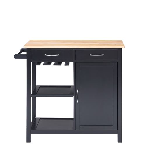 Paris Prix - Desserte De Cuisine 2 Tiroirs coril 82cm Noir