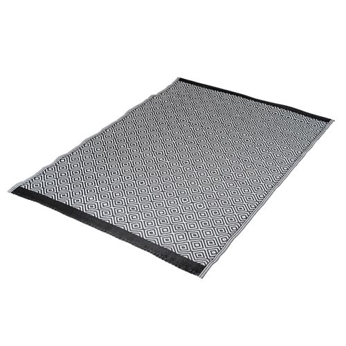 Bo-Camp Tapis d'extérieur Chill mat Beach 1,8x1,2 m Noir et blanc