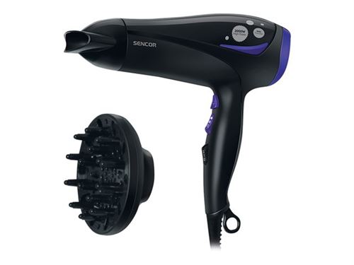 Sèche-cheveux Ionique Sencor SHD 108VT 2200W 3 Températures 2 Vitesses Diffuseur Noir - Image 3