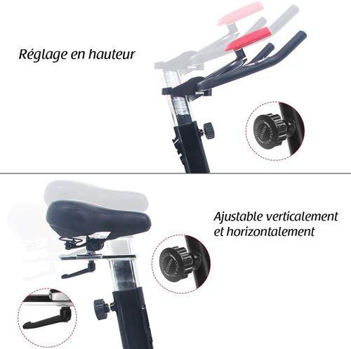 Velo d Appartement ISE SY 7005 1 selle a 7 niveaux Ecran LCD Noir Velo de fitness Achat prix fnac