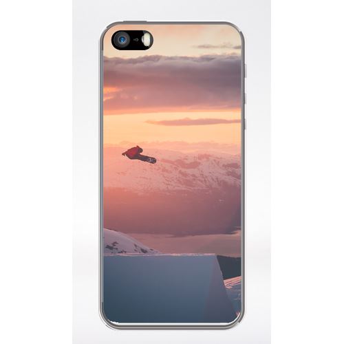 Coque Snowboard Saut Paysage Sport Compatible Iphone 5 Transparent