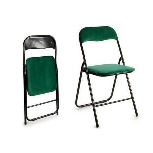 Chaise Pliante Gift Decor Vert Velours Métal (46 x 77,5 x 43,5cm)