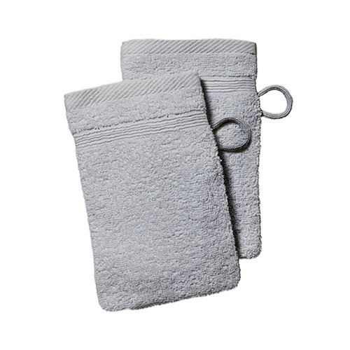 Paris Prix - Lot De 2 Gants De Toilette Today Zinc 16x21cm