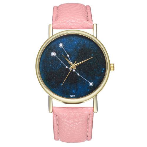 Montre en cuir Taurus Motif Montre Femme Montre Tendance Student Quartz Montre T209-Arose