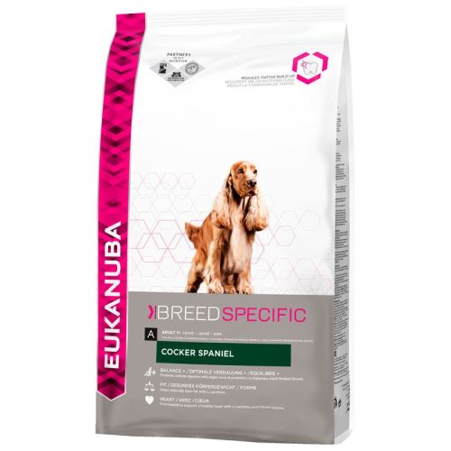 Croquettes eukanuba adulte cocker spaniel sac 7,5 kg
