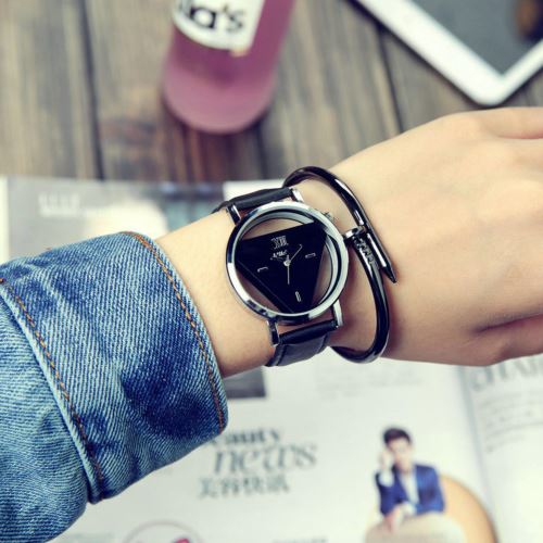 Montre squelette Homme Femme Quartz Noir