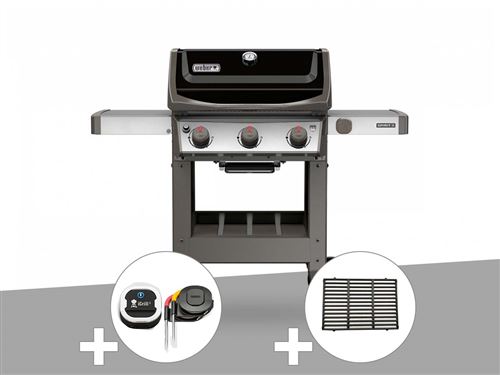Barbecue gaz Weber Spirit II E-310 + plancha + Thermomètre iGrill 3 + 1/2 grille de cuisson
